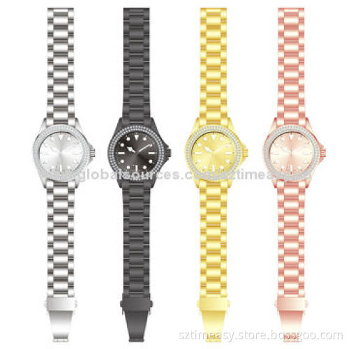 Alloy watch with strass on the top ring, fashion to sell